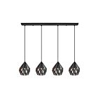 Eglo Carlton 202038A 4-Lights 240 Watt Black and Copper Pendant