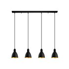 Eglo Priddy 203445A 4-Lights 240 Watt Black and Gold Pendant
