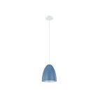 Eglo Sarabia-P 204084A 1-Light 75 Watt Pastel Dark Blue and Silver Pendant