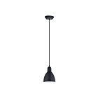 Eglo Priddy 49464A 1-Light 60 Watt Black and White Pendant