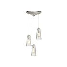 ELK Home Hammered Glass Configurable 10431-3CLR Satin Nickel 3 Lights 180W Multi Pendant