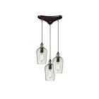 ELK Home Hammered Glass Configurable 10331-3CLR Oil Rubbed Bronze 3 Lights 180W Multi Pendant