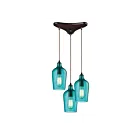 ELK Home Hammered Glass Configurable 10331-3HAQ Oil Rubbed Bronze 3 Lights 180W Multi Pendant