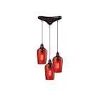 ELK Home Hammered Glass Configurable 10331-3HRD Oil Rubbed Bronze 3 Lights 180W Multi Pendant