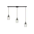 ELK Home Hammered Glass Configurable 10331-3L-CLR Oil Rubbed Bronze 3 Lights 180W Multi Pendant