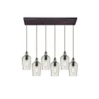 ELK Home Hammered Glass Configurable 10331-6RC-CLR Oil Rubbed Bronze 6 Lights 360W Multi Pendant