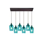 ELK Home Hammered Glass Configurable 10331-6RC-HAQ Oil Rubbed Bronze 6 Lights 360W Multi Pendant