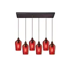 ELK Home Hammered Glass Configurable 10331-6RC-HRD Oil Rubbed Bronze 6 Lights 360W Multi Pendant
