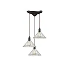 ELK Home Hand Formed Glass 10435-3 Oil Rubbed Bronze 3 Lights 180W Multi Pendant