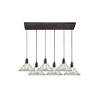 ELK Home Hand Formed Glass 10435-6RC Oil Rubbed Bronze 6 Lights 360W Multi Pendant