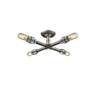 ELK Home Cast Iron Pipe 10686-4 Weathered Zinc 4 Lights 240W Semi Flush Mount