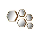 ELK Home 138-170-S5 Soft Gold Hexagonal Wall Mirrors - Set of 5