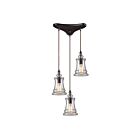 ELK Home Menlow Park Configurable 60042-3 Oiled Bronze 3 Lights 180W Pendant