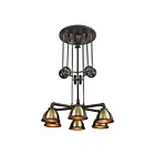 ELK Home 65154-6 Torque 360W 6-Lights Vintage Rust Chandelier