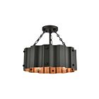 ELK Home Clausten 89076-3 Black 3 Lights 300W Semi Flush Mount