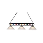 ELK Home Billiard Motif BIS9300 Matte Black 3 Lights 300W Linear Chandelier