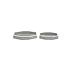 ELK Home H0807-9767-S2 White Octagonal Striped Trays - Set of 2