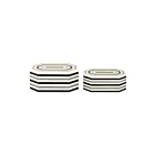 ELK Home H0807-9768-S2 White Octagonal Striped Boxes - Set of 2