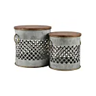 ELK Home S0037-8093-S2 Galvanized Parla Accent Stools - Set of 2