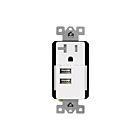 Enerlites 61200-TR2USB-CU-W Interchangeable Dual Type-A USB Charger with 20A Tamper-Resistant Receptacle