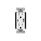 Enerlites 61501-1A1C5-W Type-A/C USB Charger with 15A Duplex Tamper-Resistant Receptacles