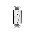 Enerlites 61501-TR2USB-1A1C-W Type-A/C USB Charger with 15A Duplex Tamper-Resistant Receptacles