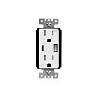 Enerlites 61501-TR2USB3-1A1C-W Type-A/C USB Charger with 15A Duplex Tamper-Resistant Receptacles
