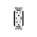 Enerlites 62001-TR2USB-1A1C-W Type-A/C USB Charger with 20A Duplex Tamper-Resistant Receptacles
