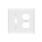 Enerlites 881121M-W Combination Two-Gang Wall Plate – Toggle and Duplex Receptacle, Mid-Size