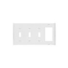 Enerlites 881331-W Combination Four-Gang Wall Plate – 3 Toggles and Decorator/GFCI