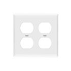 Enerlites 8822M-W Duplex Receptacle Two-Gang Wall Plate