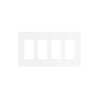 Enerlites SI8834M-W Screwless Decorator/GFCI Four-Gang Wall Plate Mid-Size