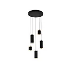 ET2 Lighting E22945-BKGLD Cuff 5-Lights 40W Black/Gold Pendant