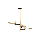 ET2 Lighting E24073-BKNAB Pearl 3-Lights 18W Black/Natural Aged Brass Pendant