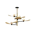 ET2 Lighting E24075-BKNAB Pearl 6-Lights 36W Black/Natural Aged Brass Pendant
