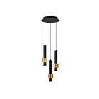 ET2 Lighting E24753-BKGLD Reveal 3-Lights 18W Black/Gold Pendant