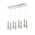 ET2 Lighting E24758-SNSBR Reveal 8-Lights 48W Satin Nickel/Satin Brass Pendant