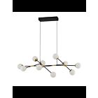 Kendal Lighting CALIPSO PF211-10L-BLK-BRS Black 10-Light 55W LED Pendant