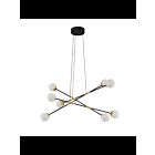 Kendal Lighting CALIPSO PF211-8L-BLK-BRS Black 8-Light 45W LED Pendant