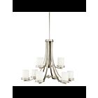 Kichler 1674NI 9-Lights Brushed Nickel 100W 2-Tier Chandelier