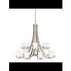Kichler 1675NI 15-Lights Brushed Nickel 75W 2-Tier Chandelier
