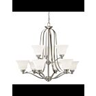 Kichler 1784NIL18 9-Lights Brushed Nickel 10W LED 2-Tier Chandelier