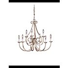 Kichler 2031NI 9-Lights Brushed Nickel 60W 2-Tier Chandelier