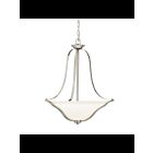 Kichler 3384NI 3-Lights Brushed Nickel 100W Inverted Pendant
