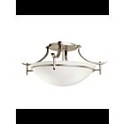 Kichler 3606AP 3-Lights Antique Pewter 100W Semi-Flush Mount Ceiling Light