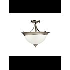 Kichler 3623NI 3-Lights Brushed Nickel 60W Semi-Flush Mount Ceiling Light