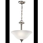 Kichler 3694NI 2-Lights Brushed Nickel 100W Convertible Pendant