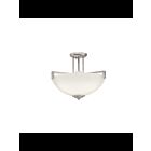 Kichler 3797NI 3-Lights Brushed Nickel 100W Convertible Pendant