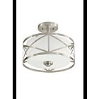 Kichler 38177 2-Lights Brushed Nickel 60W Semi-Flush Mount Ceiling Light