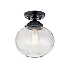Kichler 42296BK 1-Light Black 100W Semi Flush Mount